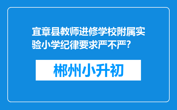 宜章县教师进修学校附属实验小学纪律要求严不严？