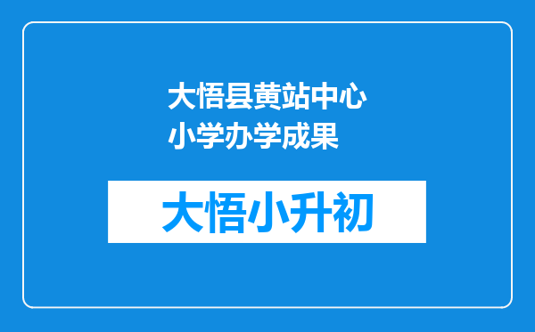 大悟县黄站中心小学办学成果