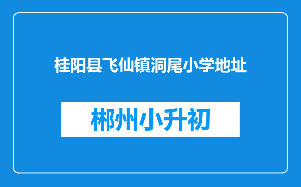 桂阳县飞仙镇洞尾小学地址