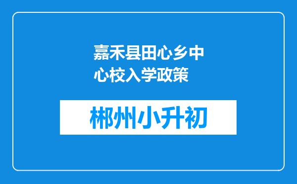 嘉禾县田心乡中心校入学政策