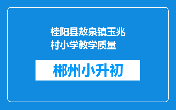 桂阳县敖泉镇玉兆村小学教学质量