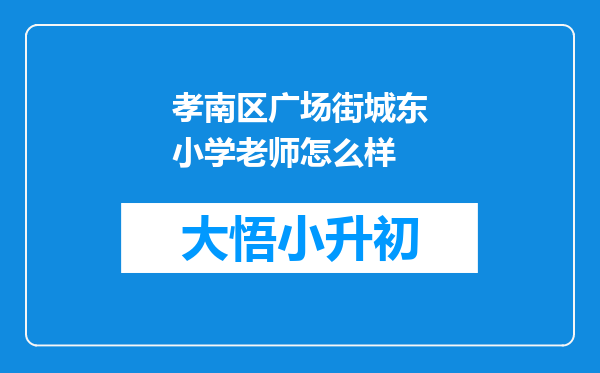 孝南区广场街城东小学老师怎么样