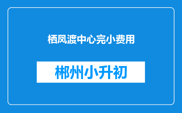 栖凤渡中心完小费用