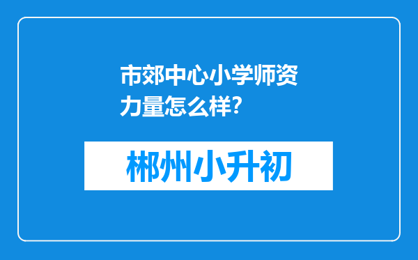 市郊中心小学师资力量怎么样？