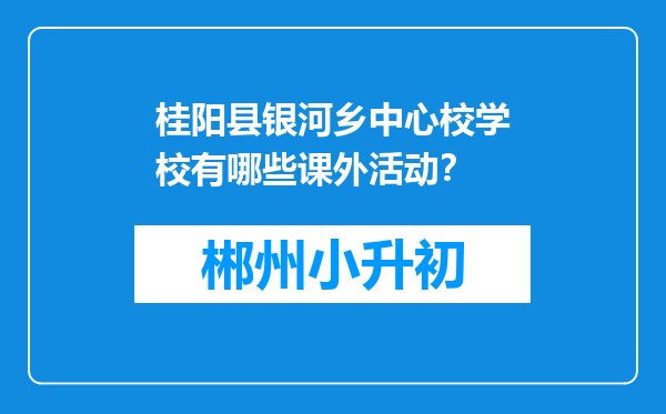 桂阳县银河乡中心校学校有哪些课外活动？