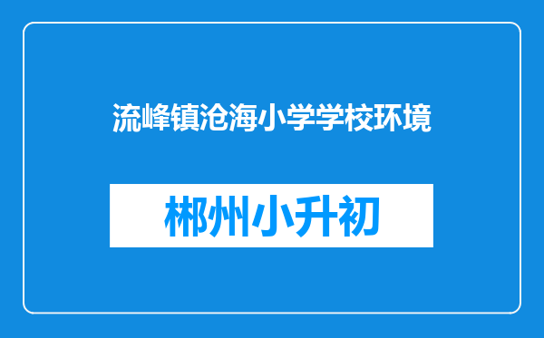 流峰镇沧海小学学校环境