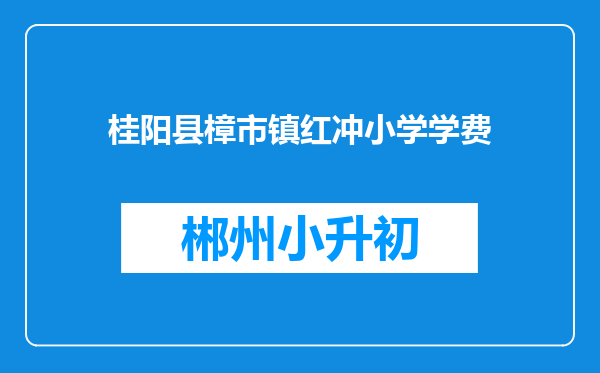 桂阳县樟市镇红冲小学学费