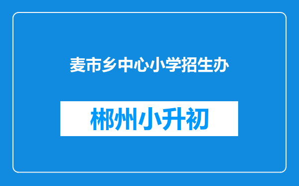 麦市乡中心小学招生办