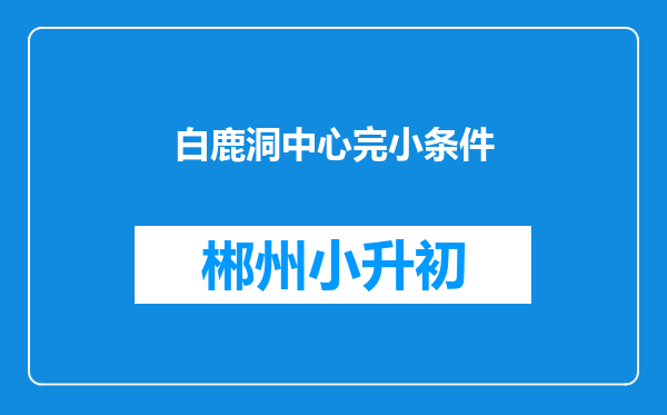 白鹿洞中心完小条件