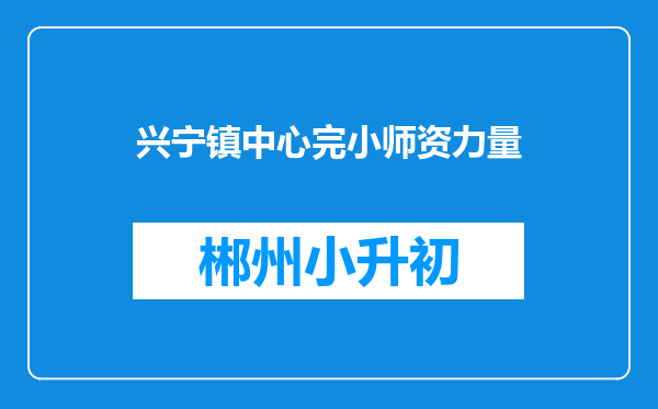 兴宁镇中心完小师资力量