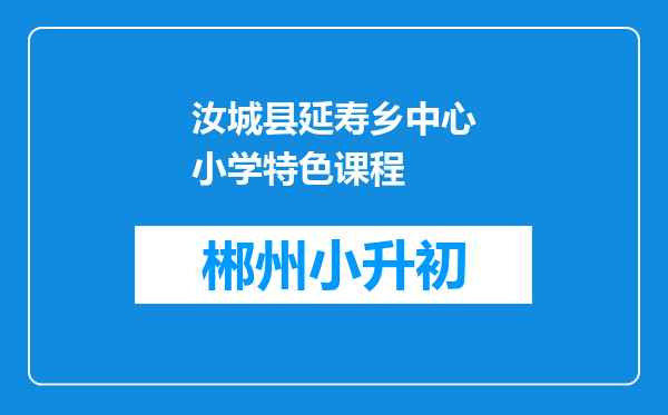 汝城县延寿乡中心小学特色课程