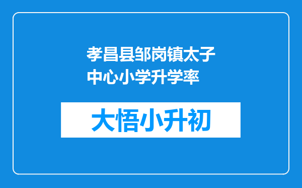 孝昌县邹岗镇太子中心小学升学率