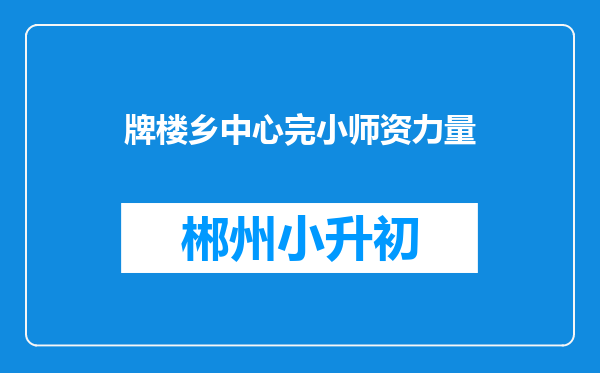 牌楼乡中心完小师资力量