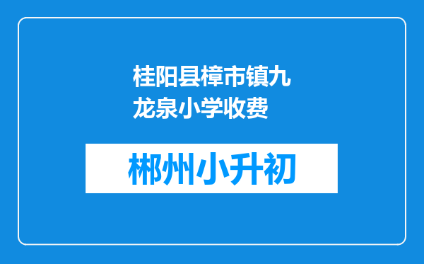 桂阳县樟市镇九龙泉小学收费