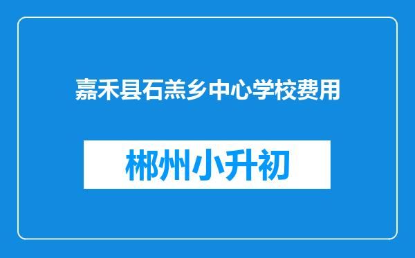 嘉禾县石羔乡中心学校费用