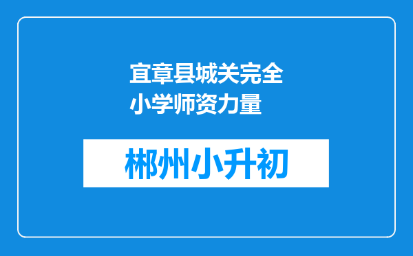 宜章县城关完全小学师资力量