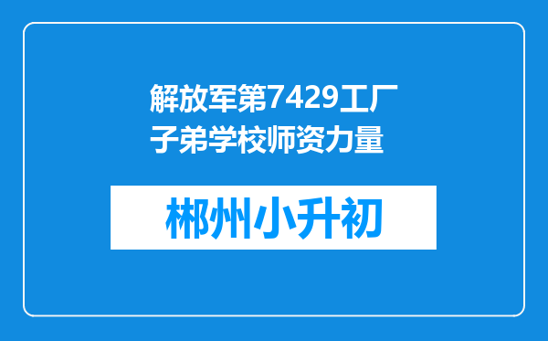 解放军第7429工厂子弟学校师资力量