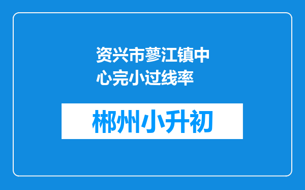 资兴市蓼江镇中心完小过线率