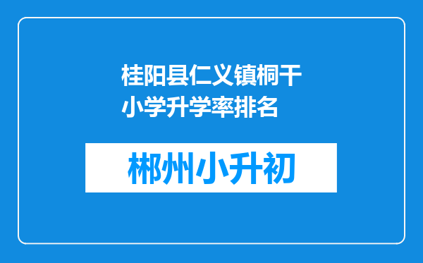 桂阳县仁义镇桐干小学升学率排名