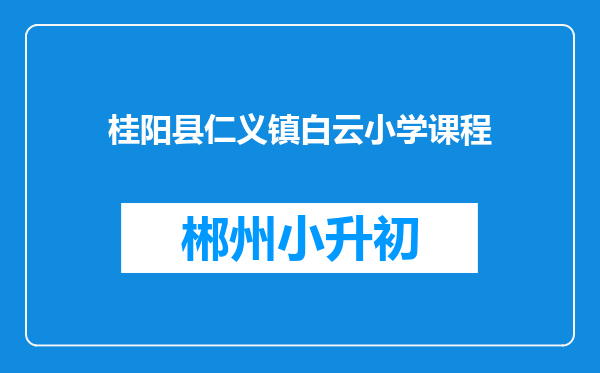 桂阳县仁义镇白云小学课程