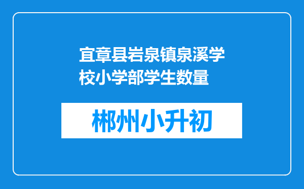 宜章县岩泉镇泉溪学校小学部学生数量