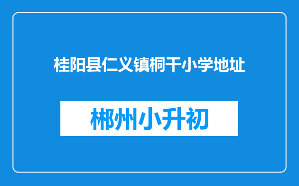 桂阳县仁义镇桐干小学地址