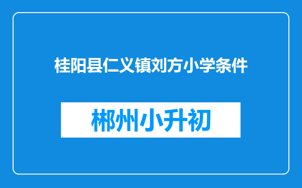 桂阳县仁义镇刘方小学条件