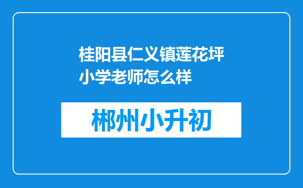 桂阳县仁义镇莲花坪小学老师怎么样