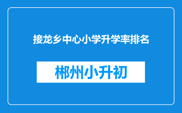 接龙乡中心小学升学率排名