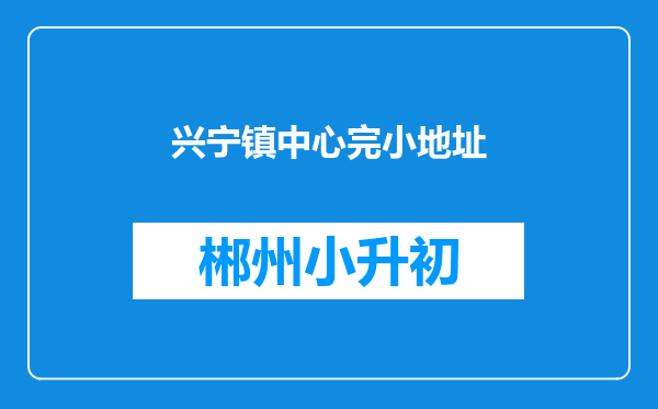 兴宁镇中心完小地址