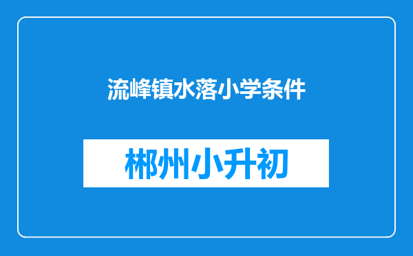 流峰镇水落小学条件