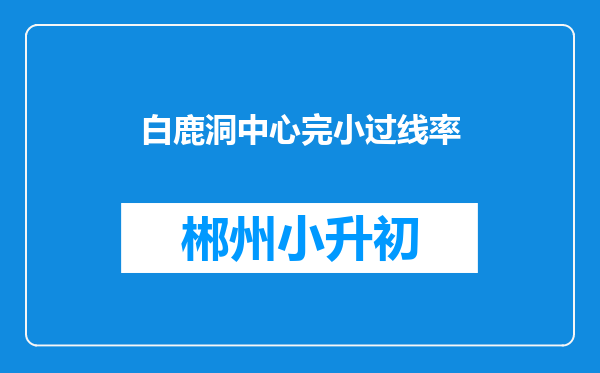 白鹿洞中心完小过线率