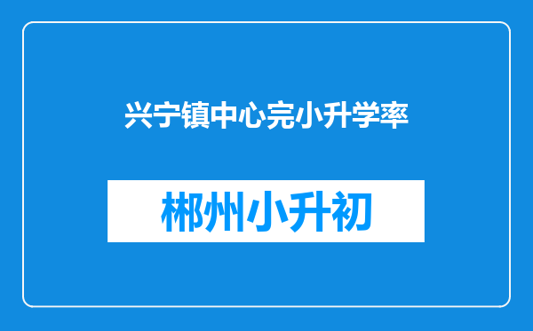 兴宁镇中心完小升学率