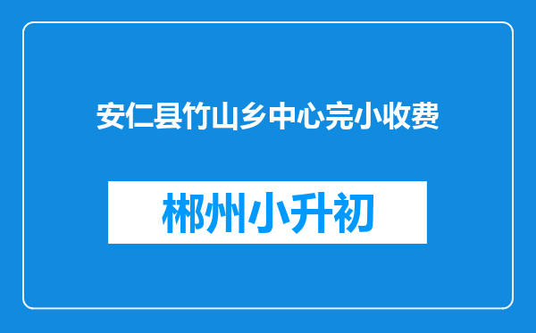 安仁县竹山乡中心完小收费