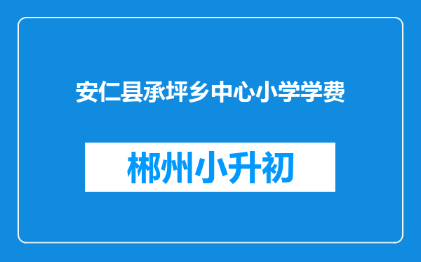 安仁县承坪乡中心小学学费