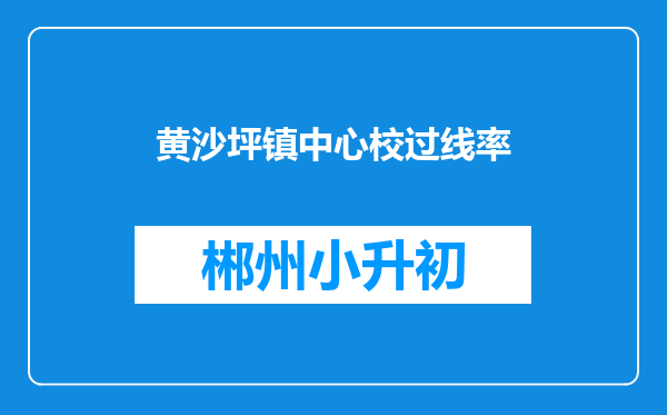 黄沙坪镇中心校过线率