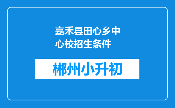 嘉禾县田心乡中心校招生条件