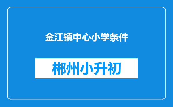 金江镇中心小学条件