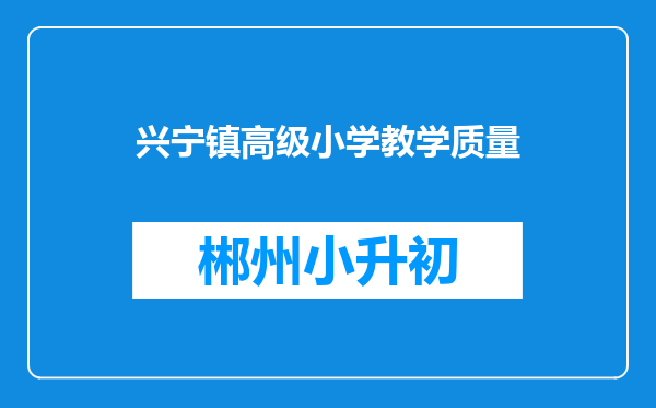 兴宁镇高级小学教学质量