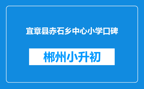 宜章县赤石乡中心小学口碑