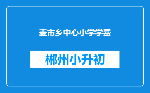 麦市乡中心小学学费