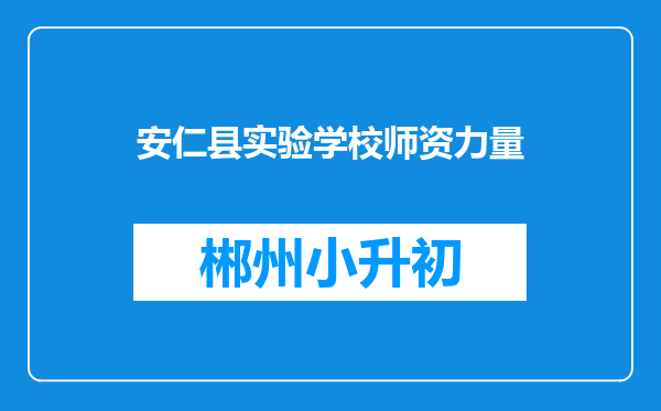 安仁县实验学校师资力量