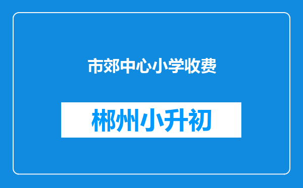 市郊中心小学收费