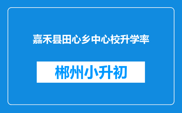 嘉禾县田心乡中心校升学率