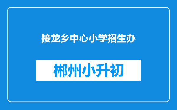 接龙乡中心小学招生办