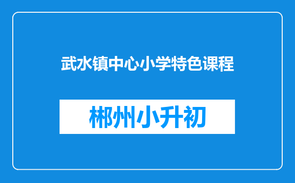 武水镇中心小学特色课程