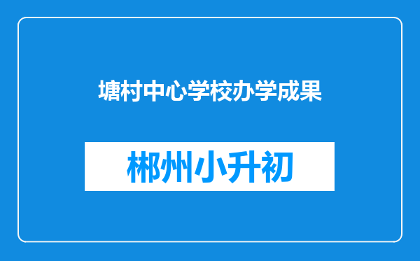 塘村中心学校办学成果