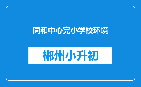 同和中心完小学校环境