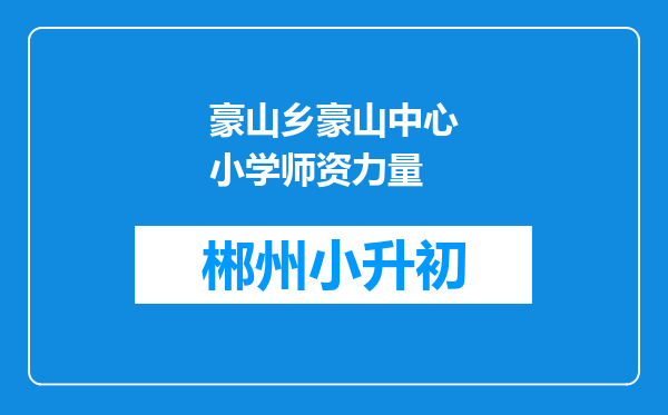 豪山乡豪山中心小学师资力量