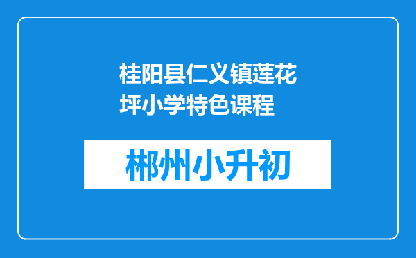 桂阳县仁义镇莲花坪小学特色课程